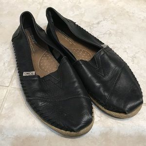 Leather Toms espadrille flats